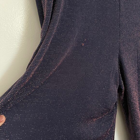 NWT BOOHOO Women's Long Sleeves Wide Legs Metallic Jumpsuit Size 18 - Picture 8 of 12